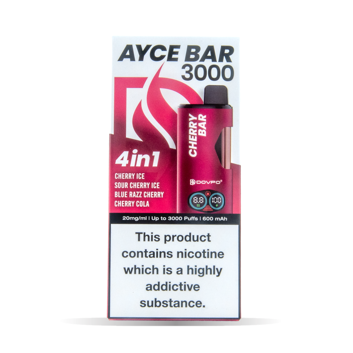 Dovpo Ayce Bar 3000 4 In 1 Vape Pack Of 5 Cherry Bar Default Title