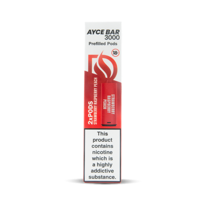 Dovpo Ayce Bar 3000 Pod Replacements: Strawberry Raspberry Peach – 20mg Twin-Packs (10 Pack)