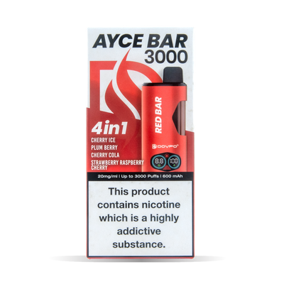 Dovpo Ayce Bar 3000 Pod Kits: Red Bar – 20mg (5 Pack)