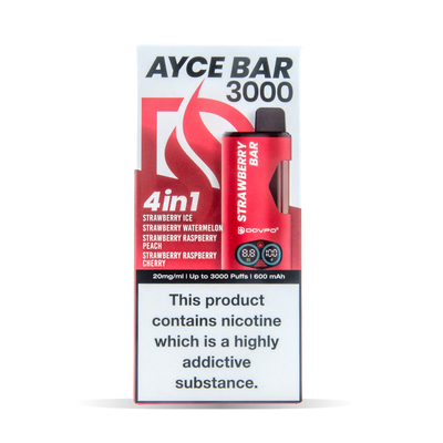Dovpo Ayce Bar 3000 Pod Kits: Strawberry Bar – 20mg (5 Pack)