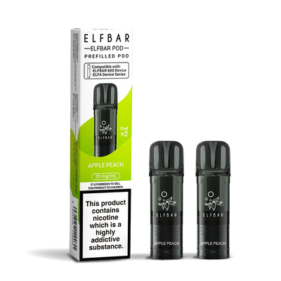 Elfbar 600 Refill Pod Replacements: Apple Peach - 2 Pods 20mg (10 Pack)