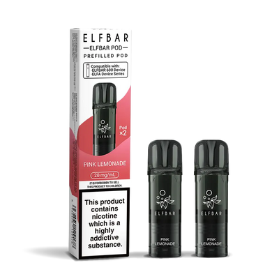 Elfbar 600 Refill Pod Replacements: Pink Lemonade - 2 Pods 20mg (10 Pack)