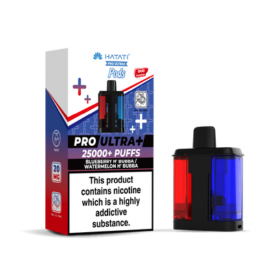 Hayati Pro Ultra 25K Refill Pod Replacements: Blueberry H Bubba/Watermelon H Bubba - 20mg (5 Pack)