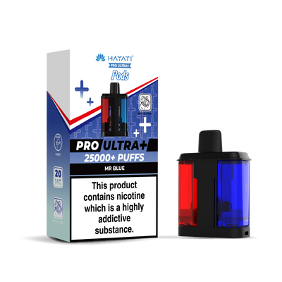 Hayati Pro Ultra 25K Refill Pod Replacements: Mr Blue - 20mg (5 Pack)
