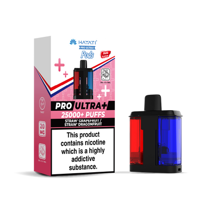 Hayati Pro Ultra 25K Refill Pod Replacements: Strawberry Grapefruit/Strawberry Dragon Fruit - 20mg (5 Pack)