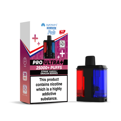 Hayati Pro Ultra 25K Refill Pod Replacements: Strawberry Guava/Dragon Berries - 20mg (5 Pack)