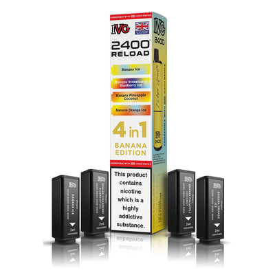 IVG 2400 Reload Pod Replacements: Banana Edition - 4 Pods 20mg (5 Pack)