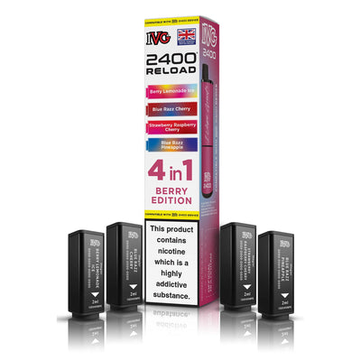 IVG 2400 Reload Pod Replacements: Berry Edition - 4 Pods 20mg (5 Pack)
