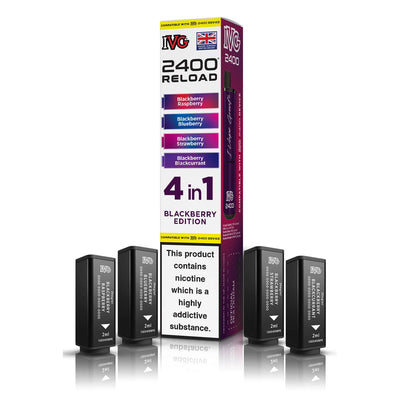 IVG 2400 Reload Pod Replacements: Blackberry Edition – 4 Pods 20mg (5 Pack)