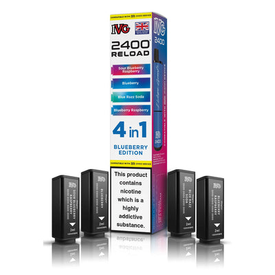 IVG 2400 Reload Pod Replacements: Blue Edition - 4 Pods 20mg (5 Pack)