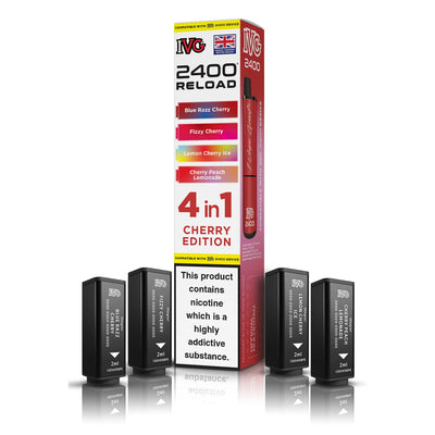 IVG 2400 Reload Pod Replacements: Cherry Edition - 4 Pods 20mg (5 Pack)