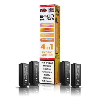 IVG 2400 Reload Pod Replacements: Exotic Edition - 4 Pods 20mg (5 Pack)