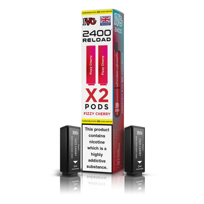IVG 2400 Reload Pod Replacements: Fizzy Cherry - 2 Pods 20mg (5 Pack)