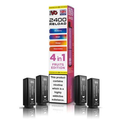 IVG 2400 Reload Pod Replacements: Fruits Edition – 4 Pods 20mg (5 Pack)