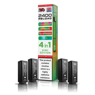 IVG 2400 Reload Pod Replacements: Kiwi Edition – 4 Pods 20mg (5 Pack)
