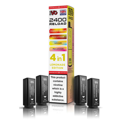 IVG 2400 Reload Pod Replacements: Lemonade Edition - 4 Pods 20mg (5 Pack)
