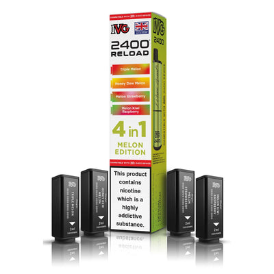 IVG 2400 Reload Pod Replacements: Melon Edition - 4 Pods 20mg (5 Pack)