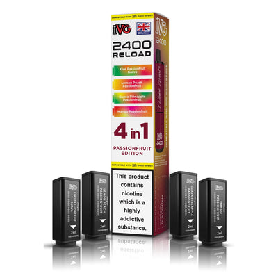 IVG 2400 Reload Pod Replacements: Passionfruit Edition - 4 Pods 20mg (5 Pack)