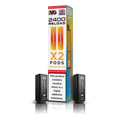 IVG 2400 Reload Pod Replacements: Pineapple Ice - 2 Pods 20mg (5 Pack)