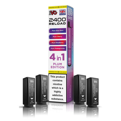 IVG 2400 Reload Pod Replacements: Plum Edition - 4 Pods 20mg (5 Pack)
