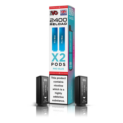 IVG 2400 Reload Pod Replacements: Pro Blue - 2 Pods 20mg (5 Pack)