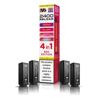 IVG 2400 Reload Pod Replacements: Red Edition - 4 Pods 20mg (5 Pack)