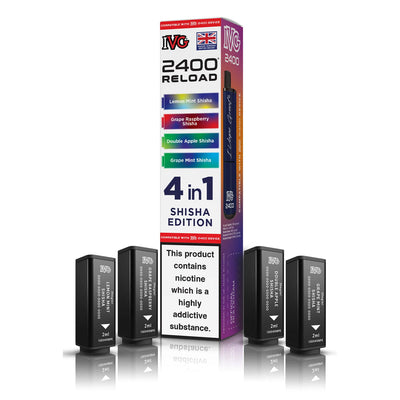 IVG 2400 Reload Pod Replacements: Shisha Edition - 4 Pods 20mg (5 Pack)