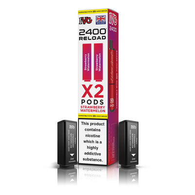 IVG 2400 Reload Pod Replacements: Strawberry Watermelon - 2 Pods 20mg (5 Pack)