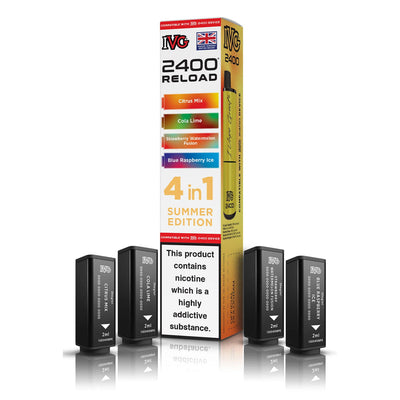 IVG 2400 Reload Pod Replacements: Summer Edition - 4 Pods 20mg (5 Pack)