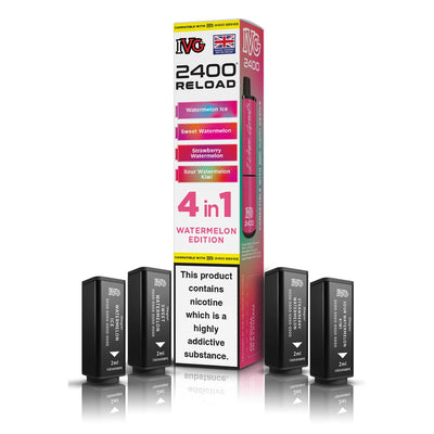 IVG 2400 Reload Pod Replacements: Watermelon Ice - 2 Pods 20mg (5 Pack)