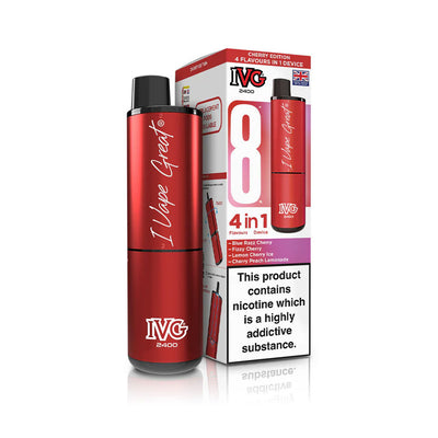 IVG 2400 4-in-1 Pod Kits: Cherry Edition – 20mg (5 Pack)