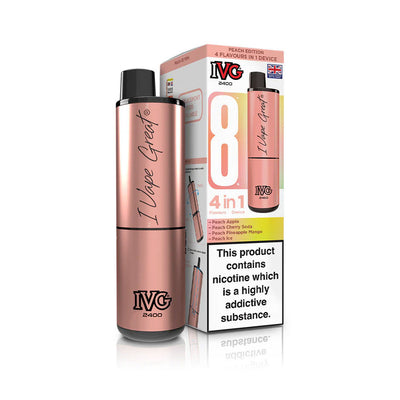 IVG 2400 4-in-1 Pod Kits: Peach Edition – 20mg (5 Pack)