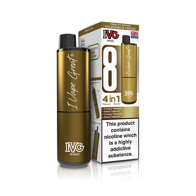 IVG 2400 4-in-1 Pod Kits: Tobacco – 20mg (5 Pack)