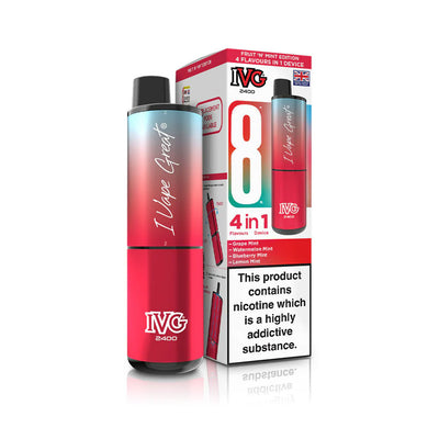 IVG 2400 4-in-1 Pod Kits: Fruit N Mint Edition – 20mg (5 Pack)