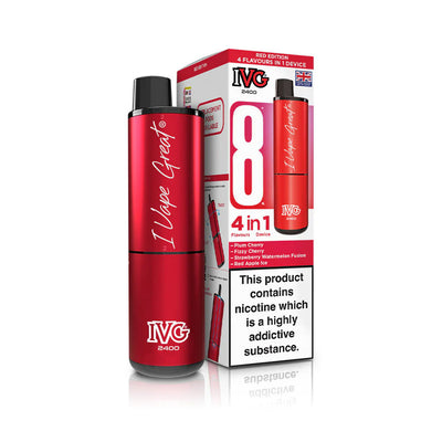 IVG 2400 4-in-1 Pod Kits: Red Edition – 20mg (5 Pack)