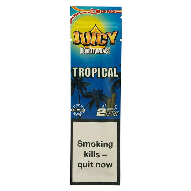 Juicy Double Wraps 2 Packs (25 Pack) Flavored Blunt Wraps Triple Dip System Tropical Default Title