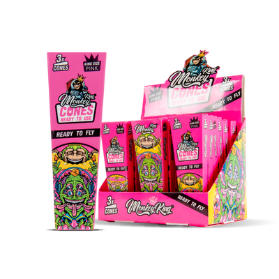 Monkey King Pre-Rolled 3 x Cones: Pink (18 Pack)