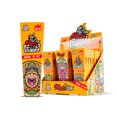 Monkey King Pre-Rolled 3 x Cones: Unbleached (18 Pack)