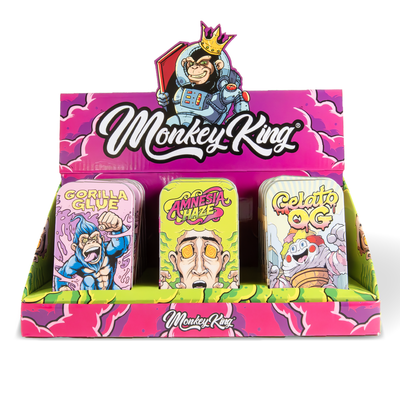 Monkey King Metal Tobacco Tins: Pink Edition (18 Pack)