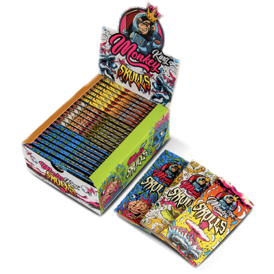 Monkey King Rolling Papers + Tips: Skulls Edition (24 Pack)