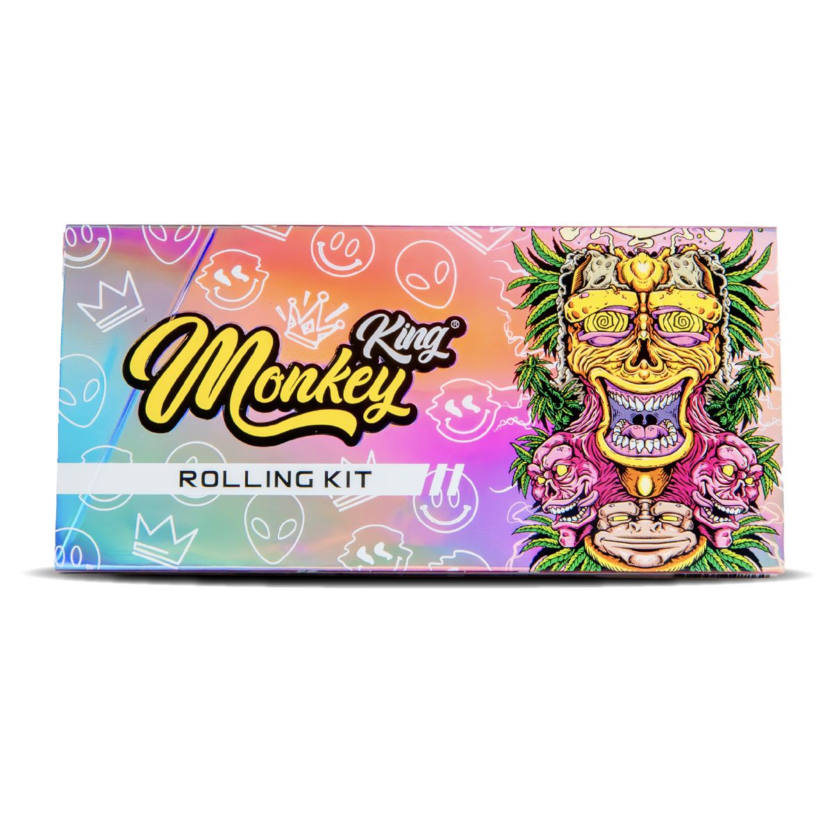 Monkey King Rolling Papers + Tips & Tray: Ready To Fly Unbleached - King Size (24 Pack)