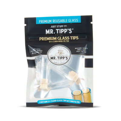 Mr Tipp's Glass Filters: - Glass with Corn Husk - 2 Tips (12 Pack)