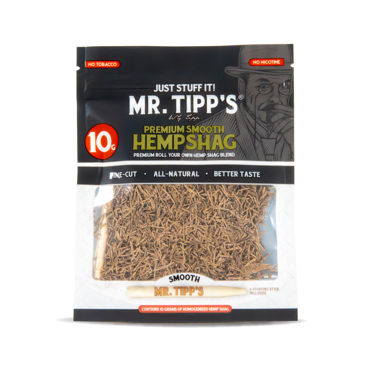 Mr Tipp'S Premium Smooth Hemp Shag Large Pouch 10G (15 Packs) Default Title