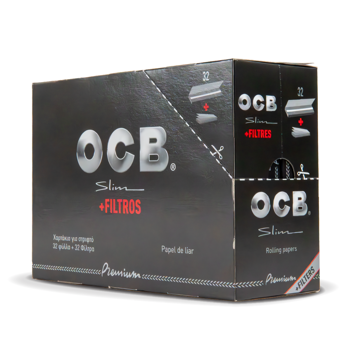 OCB Rolling Papers + Tips Combi: Premium - King Size Slim (32 Pack)