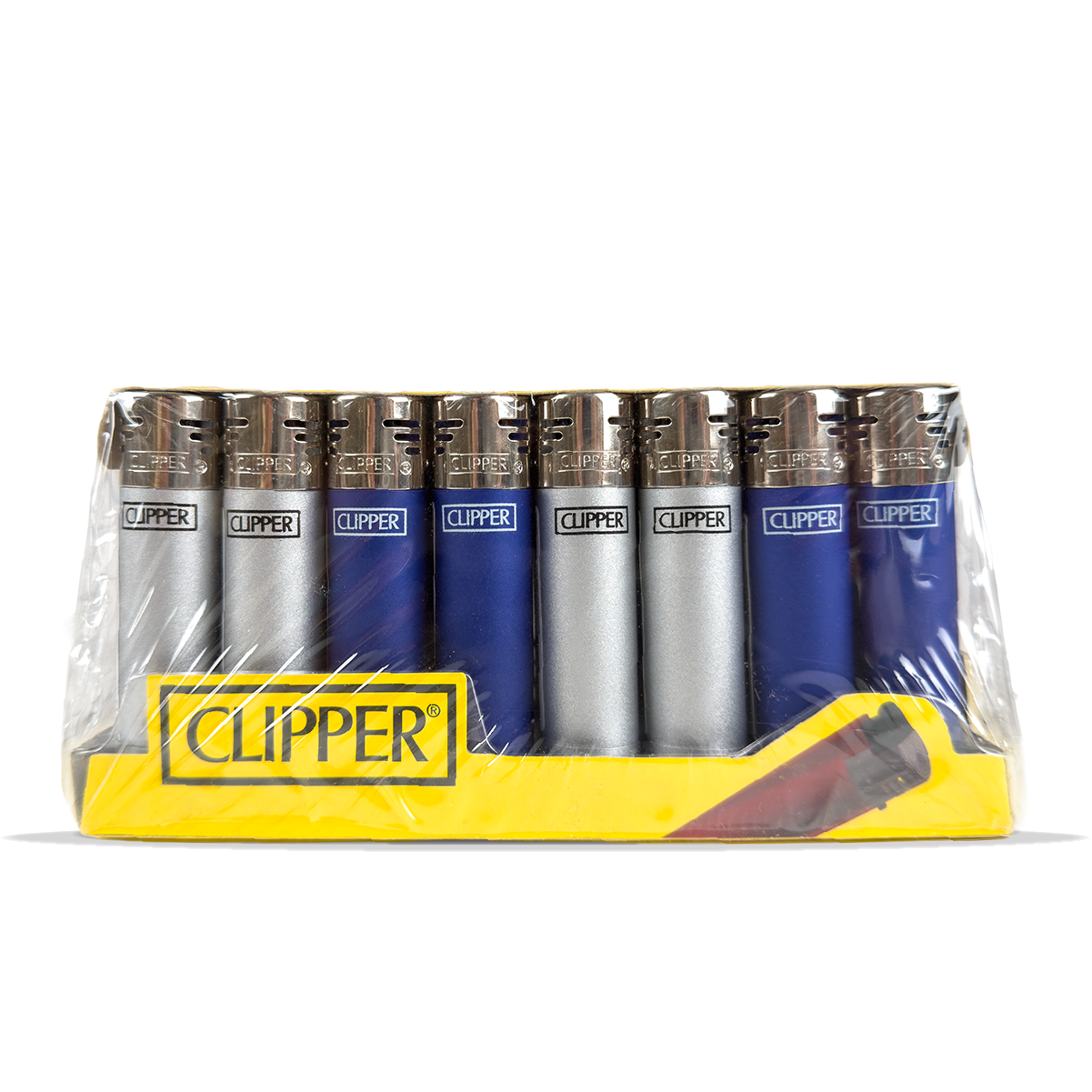 Clipper Lighter Metallic Blue & Silver Electronic 40 Pcs