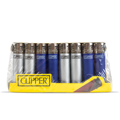 Clipper Lighter Metallic Blue & Silver Electronic 40 Pcs