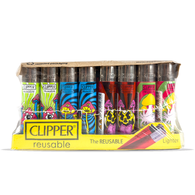 Clipper Lighter Neon Shrooms 40 Pcs