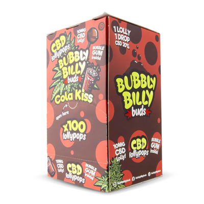 Bubbly Billy Buds CBD Lollipops: Cola Kiss (100 Pack)
