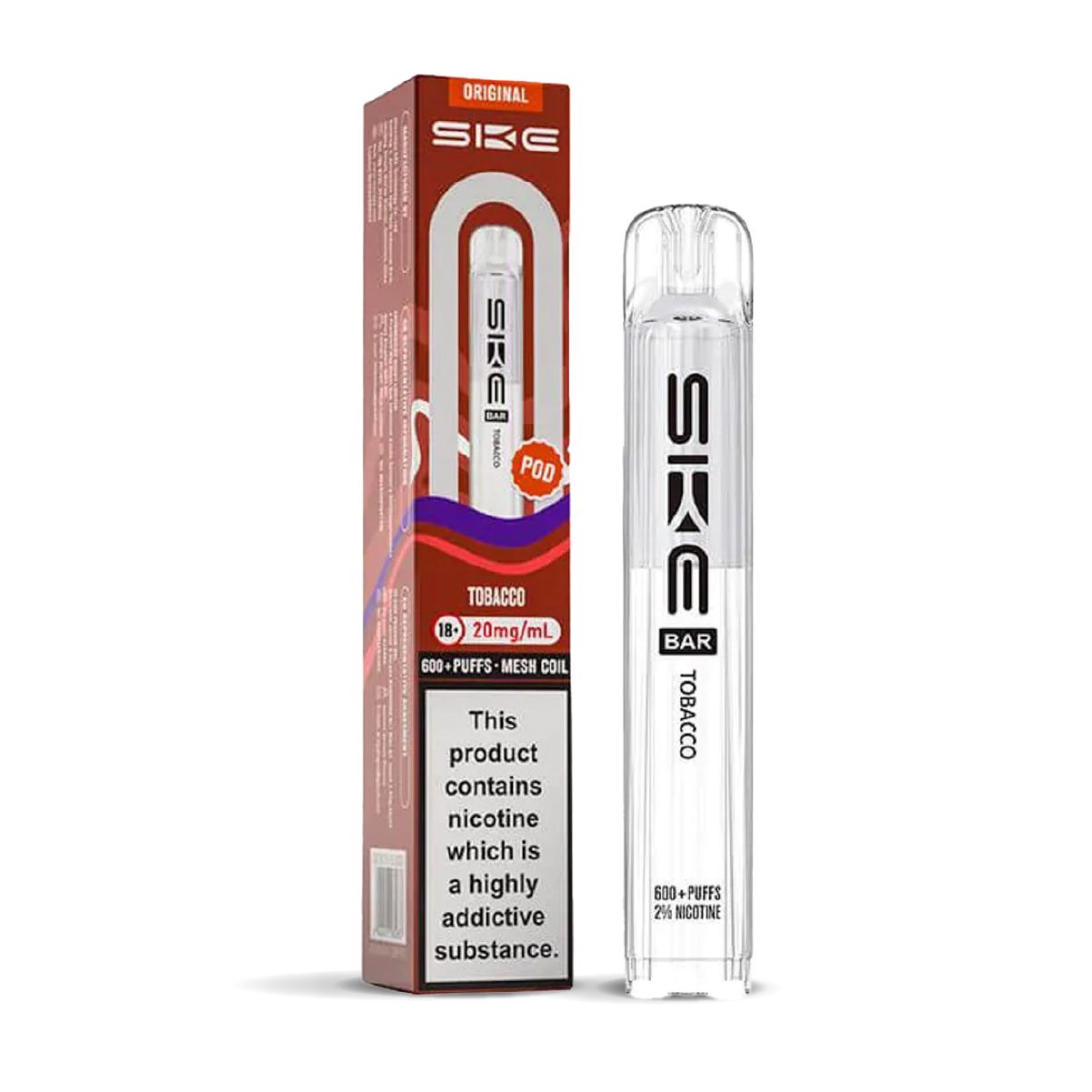 SKE 600 Refill Pod Replacements: Tobacco - 20mg (10 Pack)