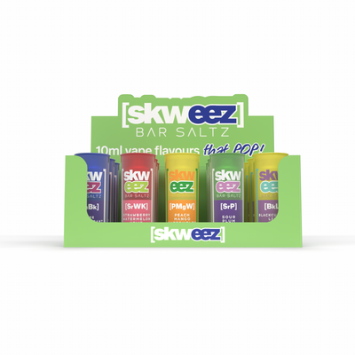 SKWEEZ 5 Flavour Display Stands - Green V2
